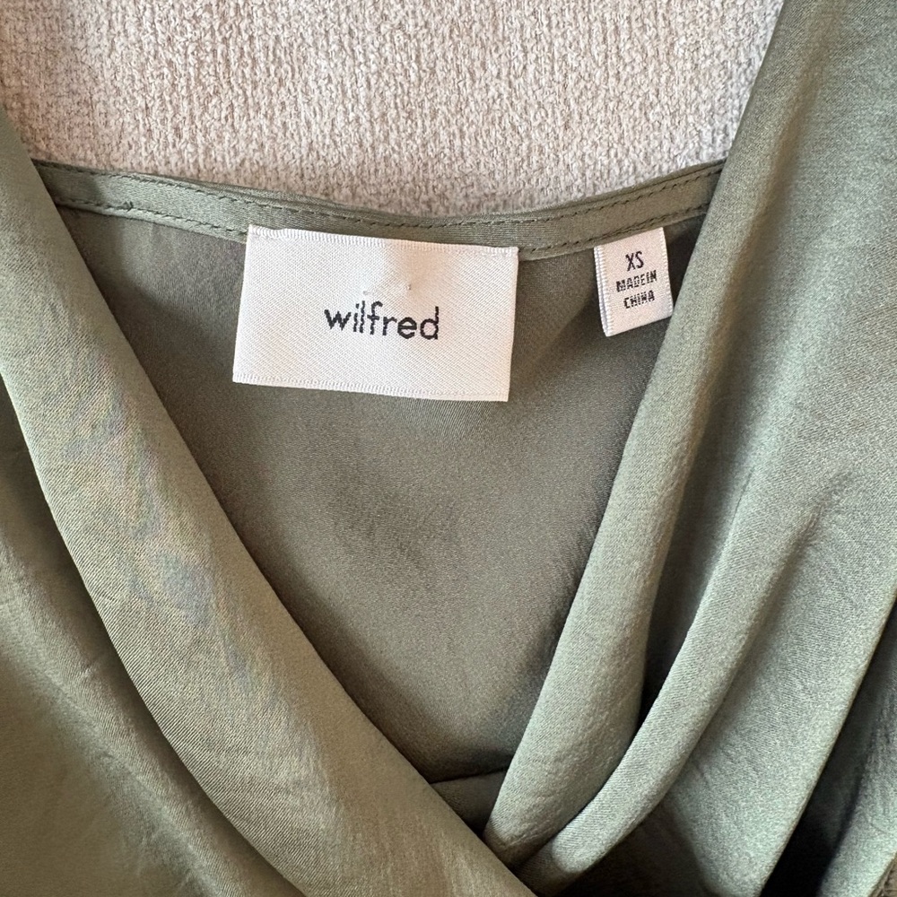 Aritzia Wilfred Beige Satin Mini Dress - Picture 2 of 5